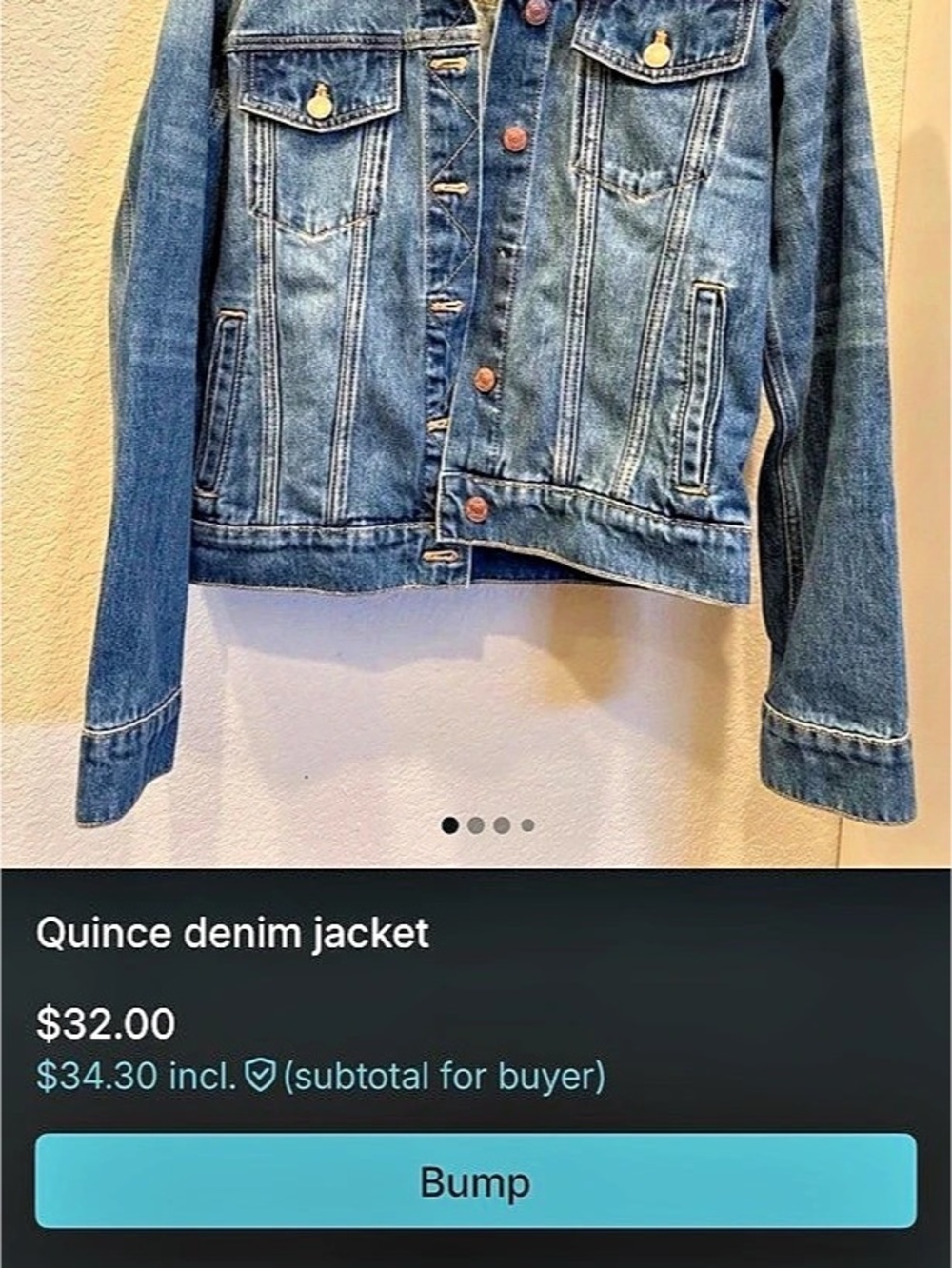 Quince 100% Organic Cotton Denim Jacket Blue Medium